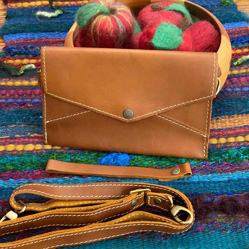 Portland Leather Goods Convertible Envelope Bag Honey